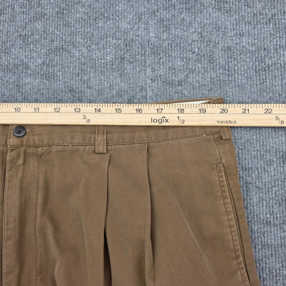Polo Ralph Lauren Hammond Pant Mens 40x32 Brown Pleated Cuffed Cotton Chinos